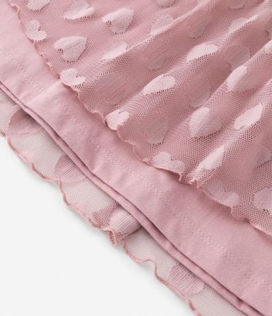 Vestido en Tule Infantil Manga Larga con Corazones - Talle 5 a 14 años 4