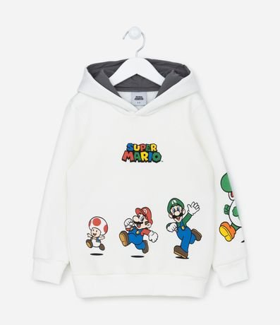 Buzo Canguro Infantil en Algodón con Estampa Mario Bros - Talle 3 a 10 años 1