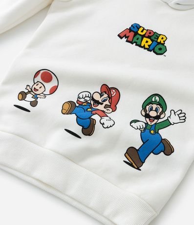 Buzo Canguro Infantil en Algodón con Estampa Mario Bros - Talle 3 a 10 años 4