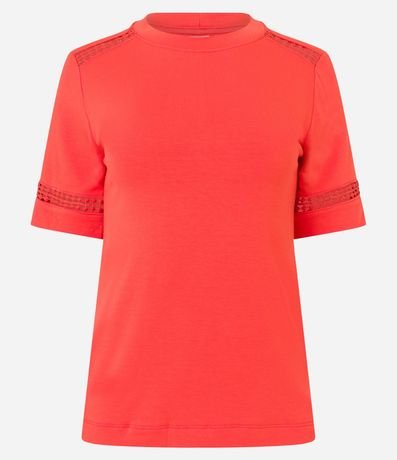 Blusa en Algodón con Entremedios en la Manga y Detalle en el Hombro 5