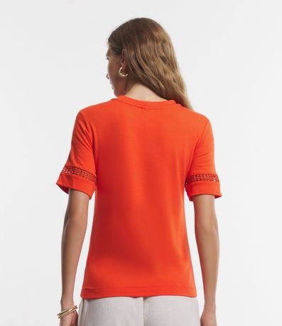 Blusa en Algodón con Entremedios en la Manga y Detalle en el Hombro 4