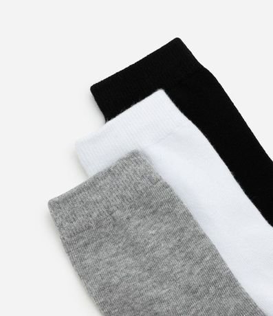 Kit 03 Medias Caño Mediano en Algodón sin Costura y con Textura Acanalada 4