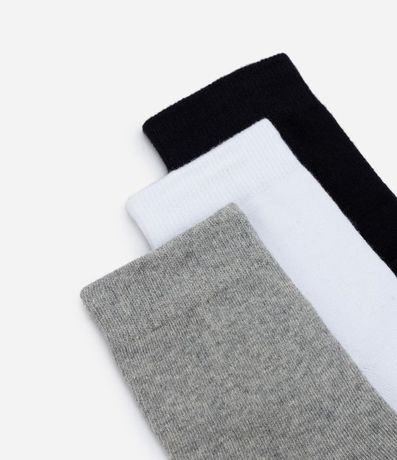 Kit 03 Medias Caño Mediano en Algodón sin Costura y con Textura Acanalada