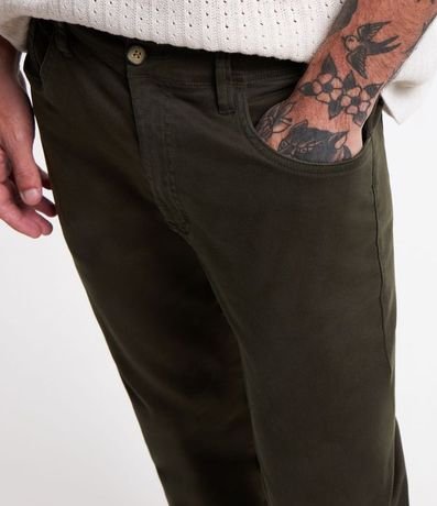 Pantalón Slim en Sarga con Cintura Elástica y Cordón Interior 4