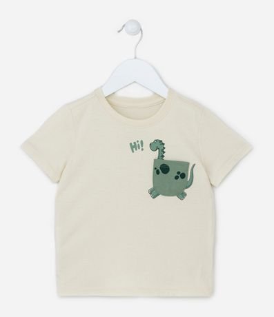 Remera Manga Corta Infantil con Estampa de Dinosaurio - Talle 1 a 5 años