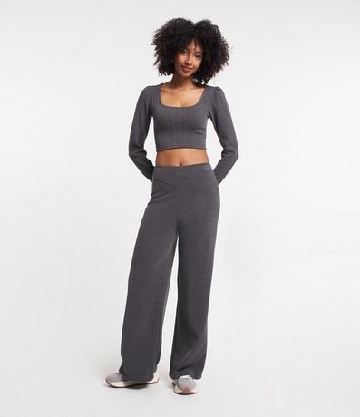 Pantalón Recto en Rib con Textura 1