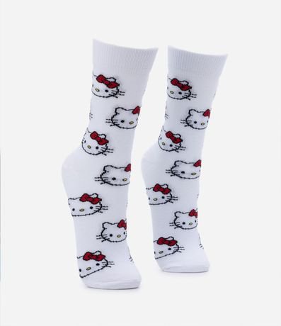 Media Caña Larga en Algodón con Estampa Hello Kitty 2