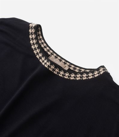 Vestido Midi con Cuello Contrastante y Lazo Curve & Plus Size 7