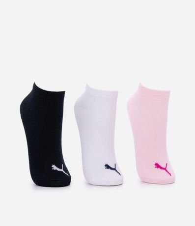 Kit 03 Medias Caña Corta en Algodón con Estampa da Puma 2