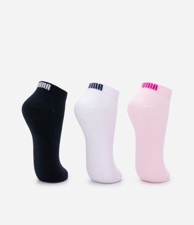Kit 03 Medias Caña Corta en Algodón con Estampa da Puma 3