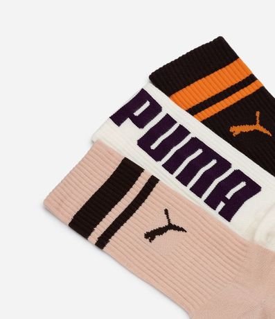 Kit 03 Medias Caña Larga Deportivas en Algodón Puma 4