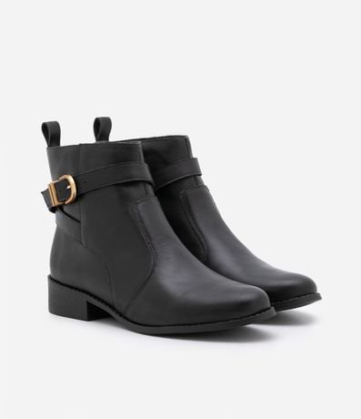 Bota Caña Corta en Cuero con Hebilla Lateral 6