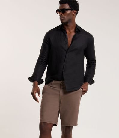 Bermuda Slim en Sarga con Elastano 3
