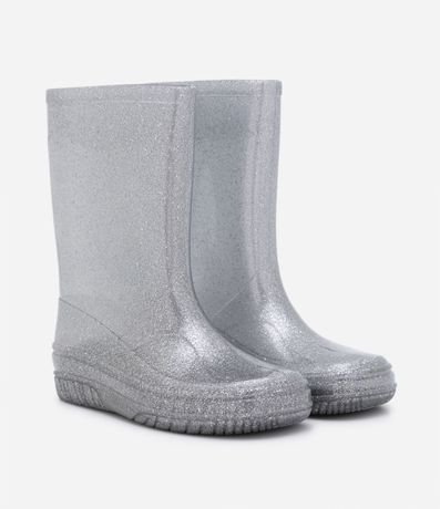 Bota de lluvia Infantil Transparente con purpurina - Talle 29 al 34 1