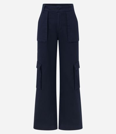 Pantalón Recto en Sarga con Bolsillos Cargo 5