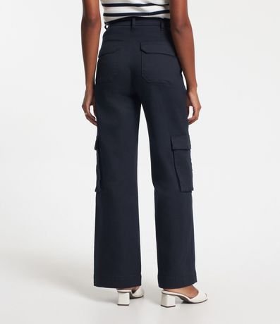 Pantalón Recto en Sarga con Bolsillos Cargo 4