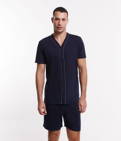 Pijama Corto con Detalle Contrastante