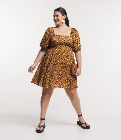 Vestido Corto con Estampado de Leopardo Curve & Plus Size 3