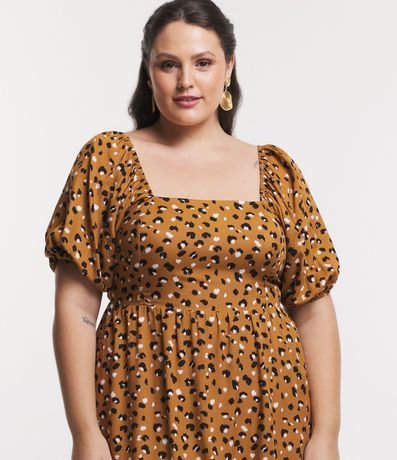 Vestido Corto con Estampado de Leopardo Curve & Plus Size 4