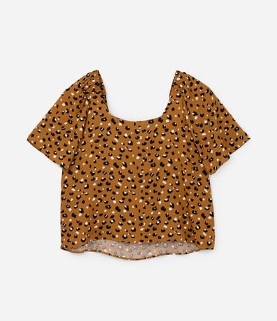 Blusa en Viscosa con Estampado de Leopardo Curve & Plus Size 6
