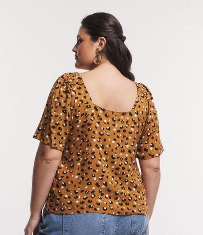 Blusa en Viscosa con Estampado de Leopardo Curve & Plus Size 3