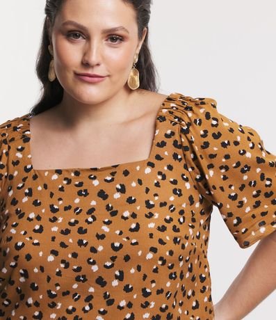 Blusa en Viscosa con Estampado de Leopardo Curve & Plus Size 4