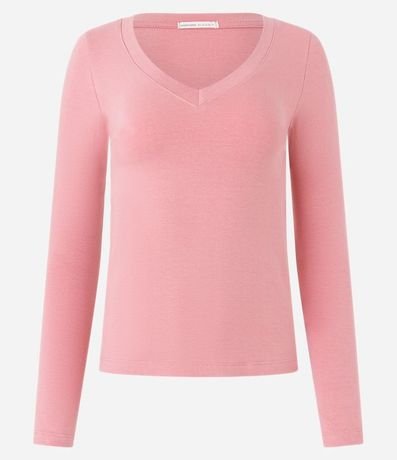 Blusa Básica en Algodón con Escote V 6