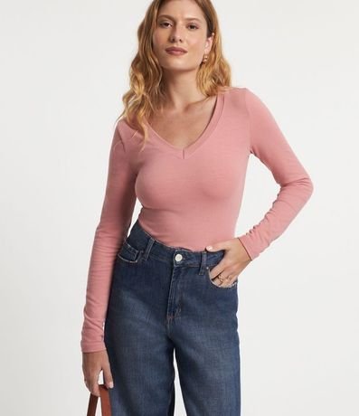 Blusa Básica en Algodón con Escote V 1