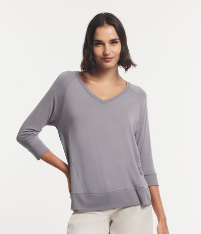 Blusa Básica en Viscosa sin Sisa con Manga 3/4