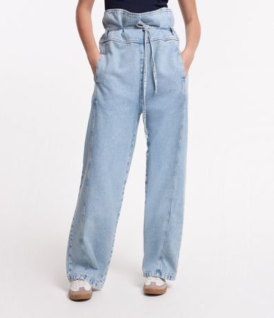 Pantalón Clochard en Jeans con Lazo y Bolsillos 2