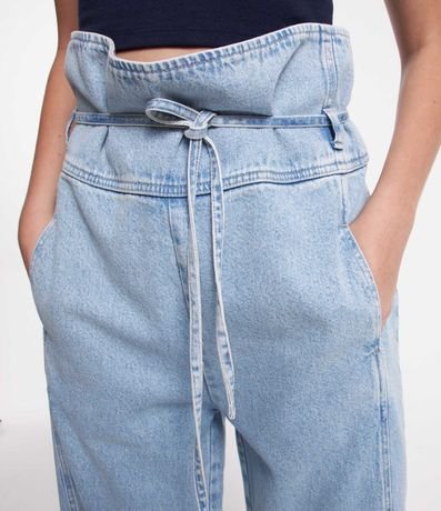 Pantalón Clochard en Jeans con Lazo y Bolsillos 4