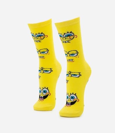 Media Caña Larga en Algodón con Estampado del Bob Esponja 1