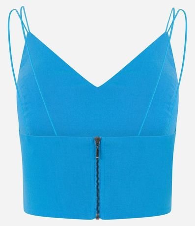 Blusa Cropped Corset en Bengalina con Escote V 6