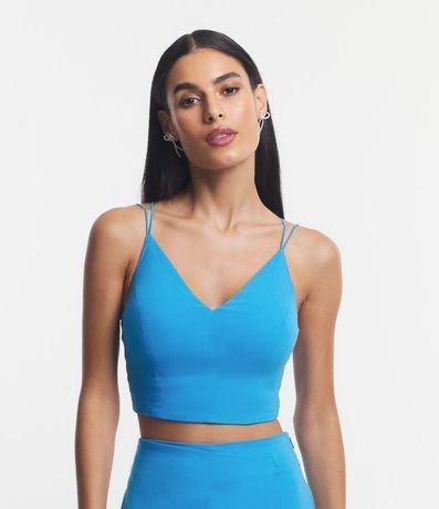 Blusa Cropped Corset en Bengalina con Escote V 1