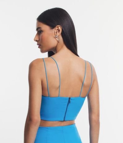 Blusa Cropped Corset en Bengalina con Escote V 3