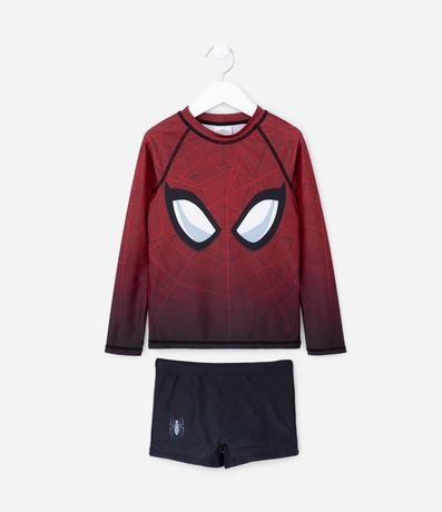 Conjunto de Playa Infantil con Protección UV y Estampado Spider-Man - Talle 2 a 10 años