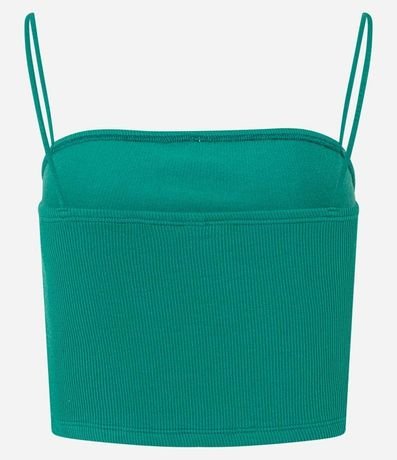 Blusa Cropped de Tirantes en Rib Texturizada 7