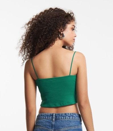 Blusa Cropped de Tirantes en Rib Texturizada 3