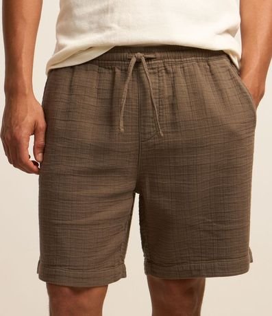 Bermuda en Algodón con Textura y Cintura Elástica 3