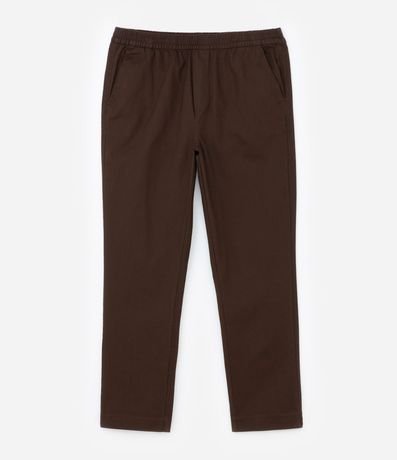Pantalón Sarga con Cintura Elástica y Textura Espina de Pez 6