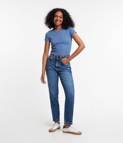Blusa en Rib Acanalada con Manga Corta 2
