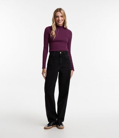 Blusa en Algodón Manga Larga y Cuello Alto 3