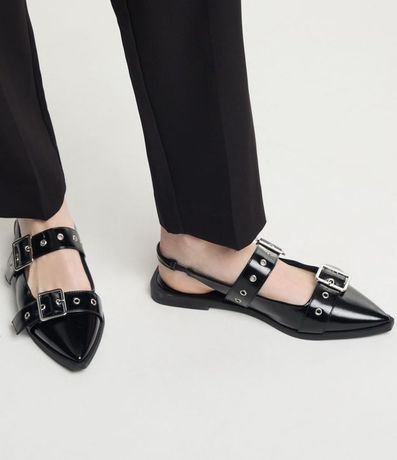 Zapatilla Slingback con Puntera Fina y Hebillas 7