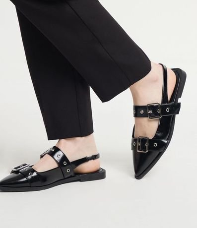 Zapatilla Slingback con Puntera Fina y Hebillas 2