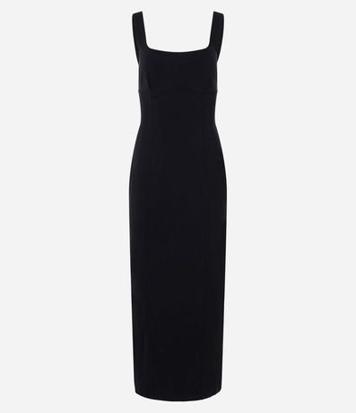 Vestido New Midi en Bengalina con Escote Cuadrado 5