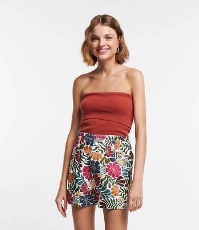 Blusa en Punto Sin Breteles y con Canesú Virada