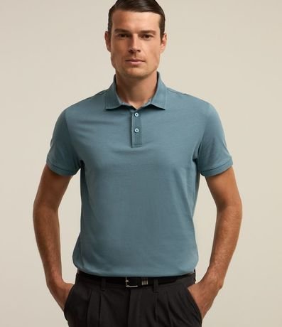 Polo Regular en Media Malla con Detalles Texturizados 1
