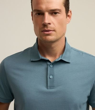 Polo Regular en Media Malla con Detalles Texturizados 4