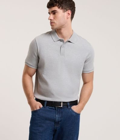 Remera Polo con Textura Acanalada 2