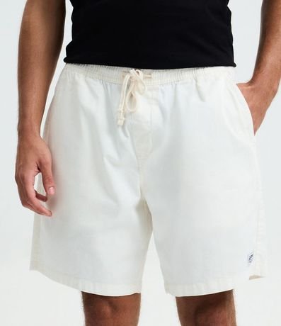 Bermuda en Sarga Lavada con Lazo en la Cintura 2